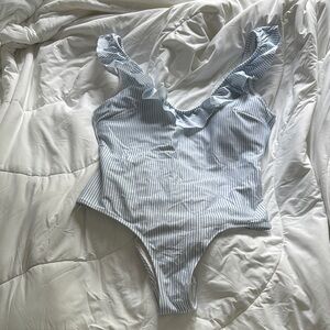 Striped Blue Kids One Piece Swimsuit